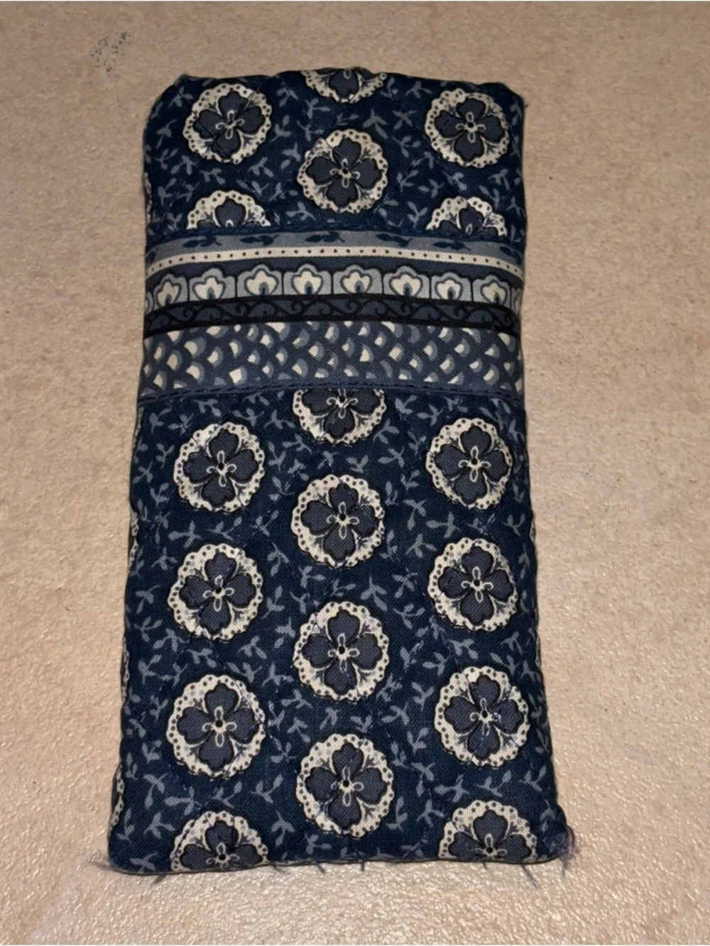 Vera Bradley Vintage Retired Indigo Blue Quilted Glasses Case